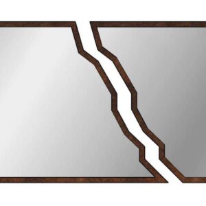 frame mirror puzzle rustic rust (2 parts)