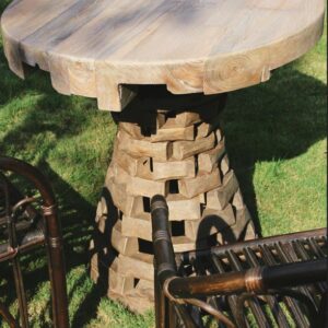 Mila round table natural teak
