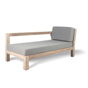Salvador chaise longue right natural teak outdoor