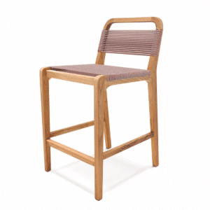 Lanzada bar chair natural teak orange rope